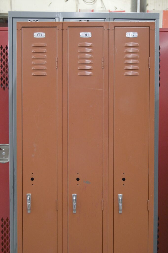An example of the types of used lockers we have in our inventory.